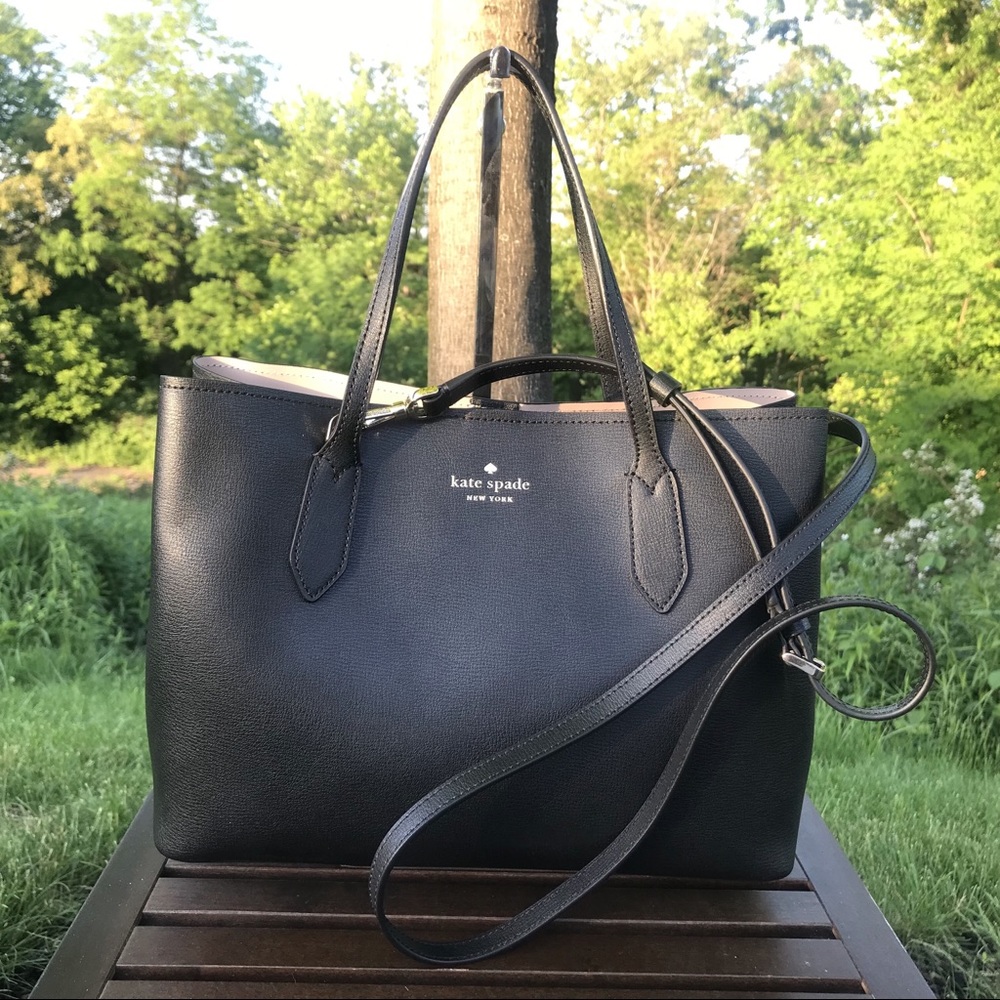 ‼️SOLD‼️Kate Spade Harper Leather Satchel Shoulder Bag Tote Black